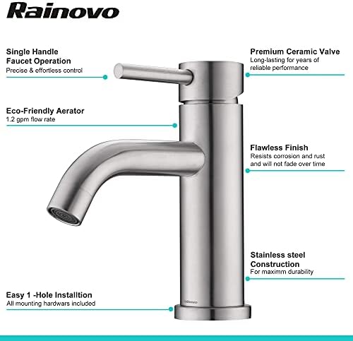 Rainovo Single Handle Bathroom Faucet