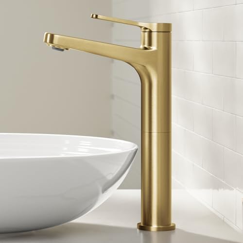 Sleek Vessel Sink Faucet Spot-Free Stainless Brass Single Handle