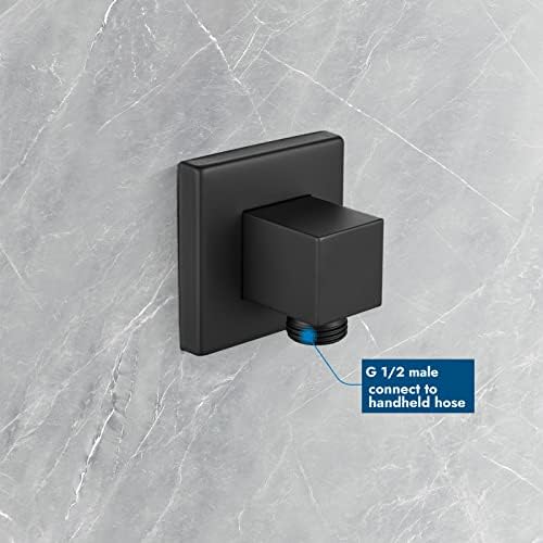 Solid Brass Wall-Mounted Shower Elbow Matte Black