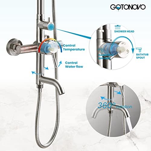 GotOnovo Stainless Steel 304 Triple Function Shower Faucet Set