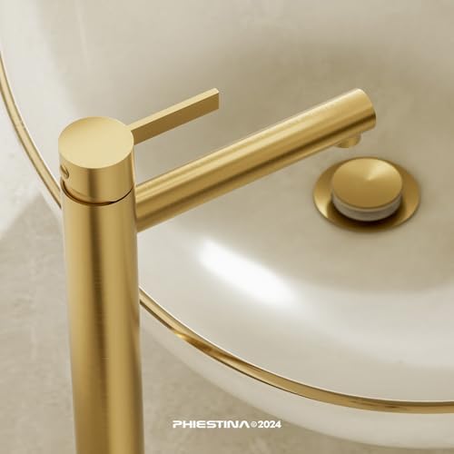 Brushed Gold Faucet Tall Bathroom Faucet 3-Year Warranty