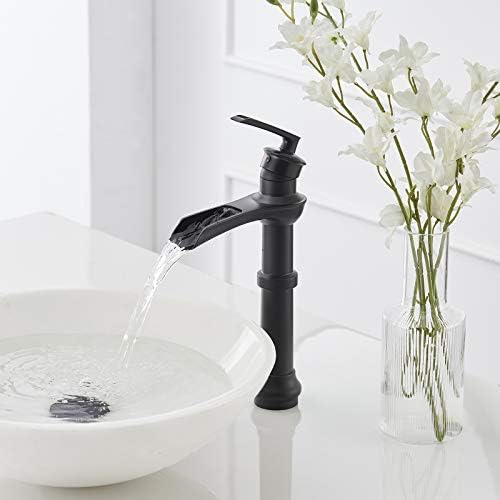 Vessel Sink Faucet Waterfall Faucet Matte Black