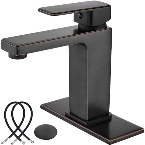Midanya Single Handle Oil-Rubbed Bronze Bathroom Faucet with 118 GPM Flow