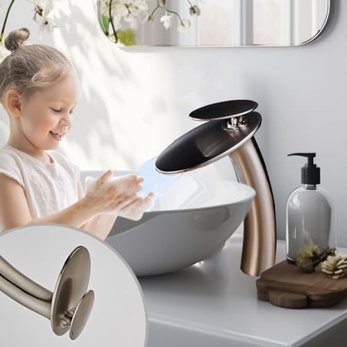 BathWise Touch Faucet Single Hole Brushed Nickel Modern Efficient