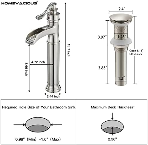 Homevacious Tall Faucet - Waterfall Design