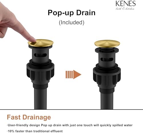 Effortless Flow with Kenes Brushed Gold Waterfall Faucet