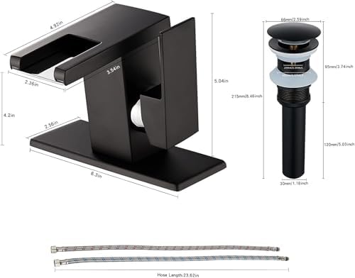 LED Bathroom Sink Faucet Waterfall Spout Skybathjoy