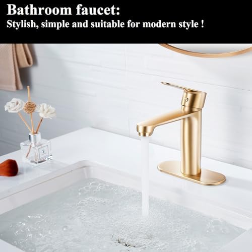 Brushed Gold Single-Handle Bathroom Faucet