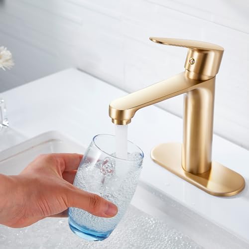 Brushed Gold Single-Handle Bathroom Faucet