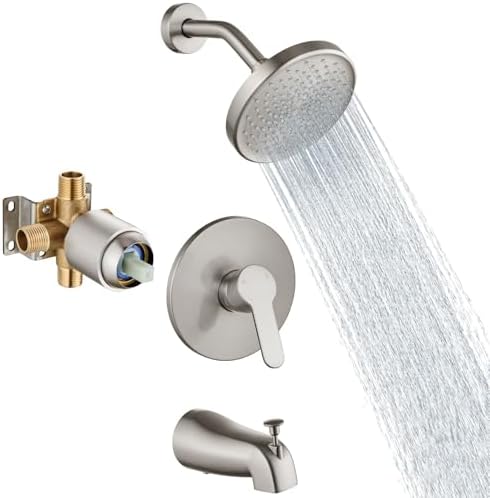 Aolemi Brushed Nickel Faucet Set for Modern Bathrooms