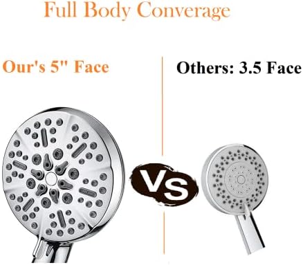 BOWGER Handheld Shower Head - High Pressure 60 Hose Premium Bath Experience