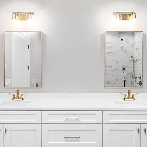 WOWOW 4-Inch Bathroom Faucet Brushed Gold Modern Design