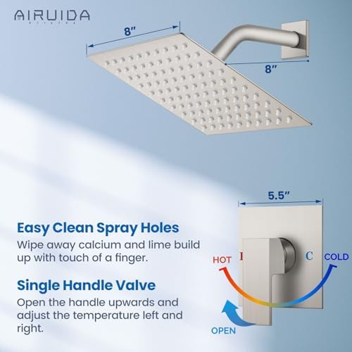 Airuida Stainless Steel Rain shower Faucet Set