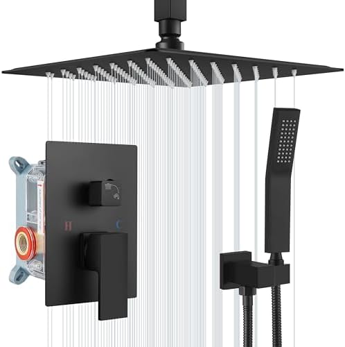Aolemi Ceiling Mount Rain Shower System with Spray Faucet Set