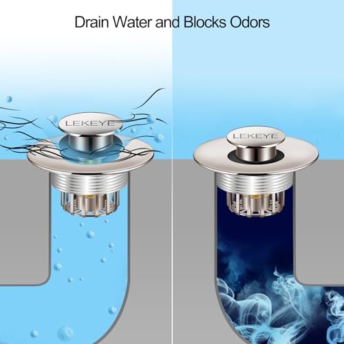 Efficient 2-in-1 bathtub drain stopper with hair trap Rustproof Durable