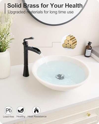 Stylish Tall Vessel Sink Faucet with Bamboo-Insensitive Flow