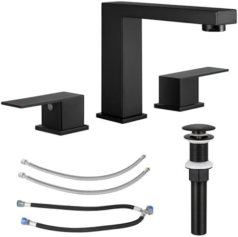 KES Black Vanity Faucet 8-Inch Matte Black Stimulating Design