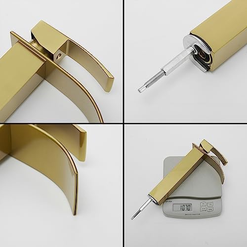 Vessel Sink Faucet Brushed Gold Modern Faucet Single Hole Faucet Shower Faucet