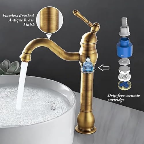 Antique Brass 360 Swivel Bathroom Faucet
