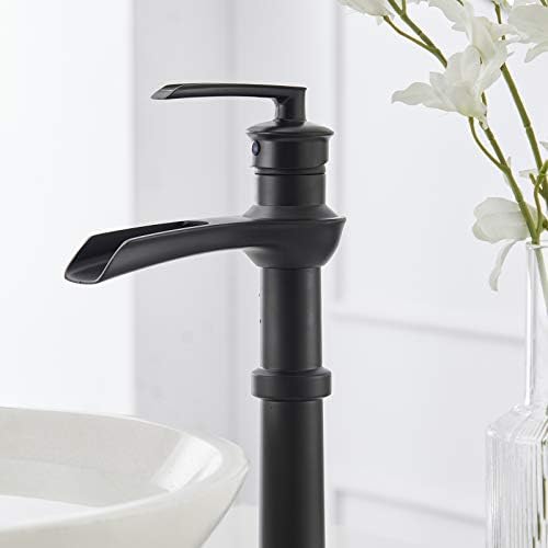 Vessel Sink Faucet Waterfall Faucet Matte Black