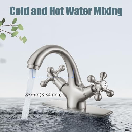 Aolemi Single Hole Touch faucet Cross Handle Brass 38-inch Thread