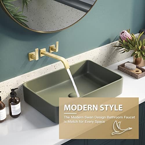 Chalirs Gold-Finished Wall-Mounted Faucet Dual Lever 3-Hole High-Quality Faucet
