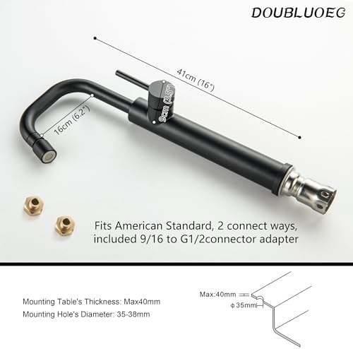 Bath Faucet 360 Swivel Tall Bath Sink Black