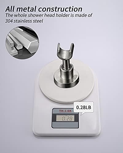 PHASAT Sturdy 304 Stainless Steel Adjustable Wall-Mounted Handheld Shower Head Bracket
