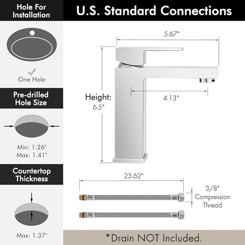 Luxury Lead-Free Brass Bathroom Faucet cUPC Certified Chrome Finish