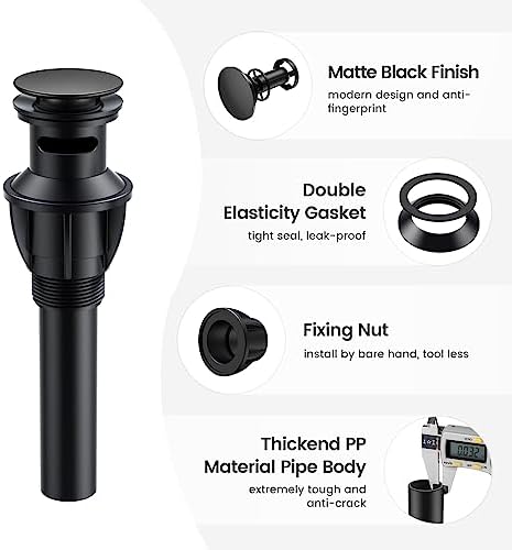 Matte Black Bath Sink Drains Durable Kitchen Bathroom Wells Prevents Quality Turns Quality