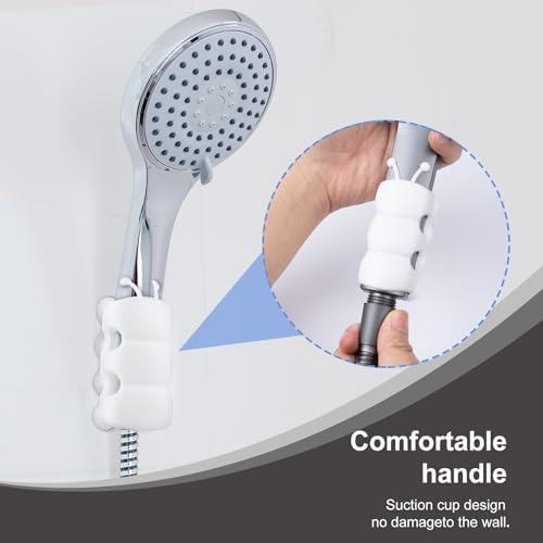 3-Piece Silicone shower mount with suction cup for adjustable showers