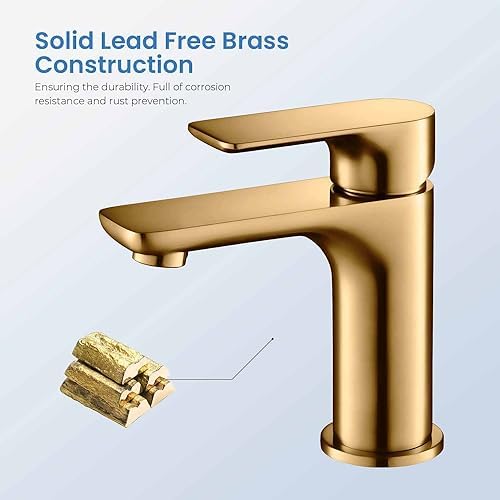 KIBI Durable Stylish Single Handle Bathroom Sink Faucet Chrome Finish Rust-Resistant