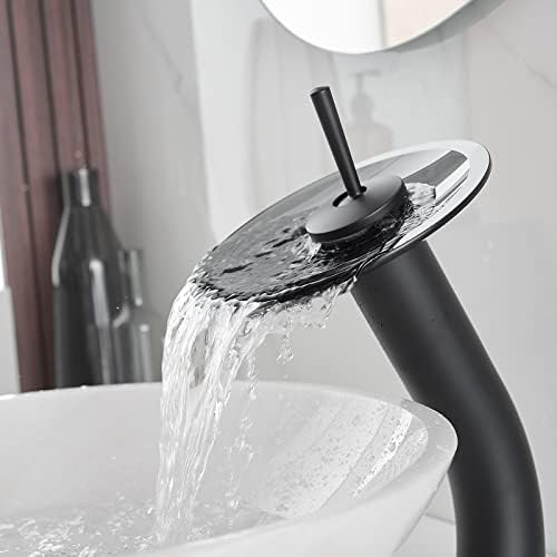BWE Black Waterfall Bathroom Faucet