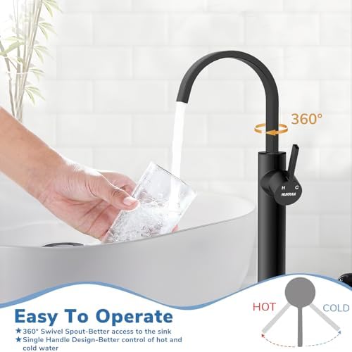 Vessel Sink Faucet Matte Black High-Quality Bathroom Faucet