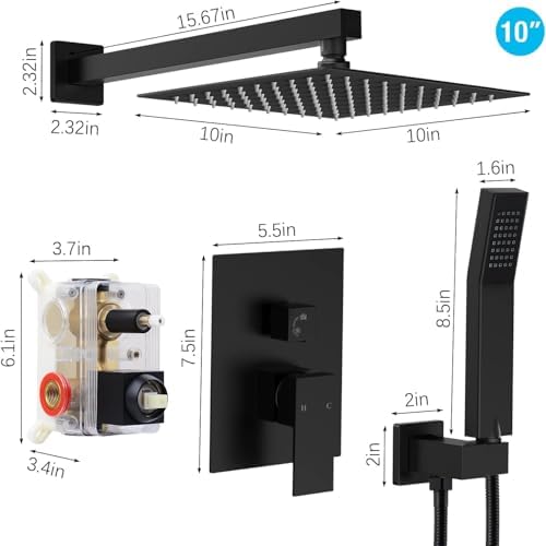 Qomolangma 10-inch Rain Shower System with Dual Functionality