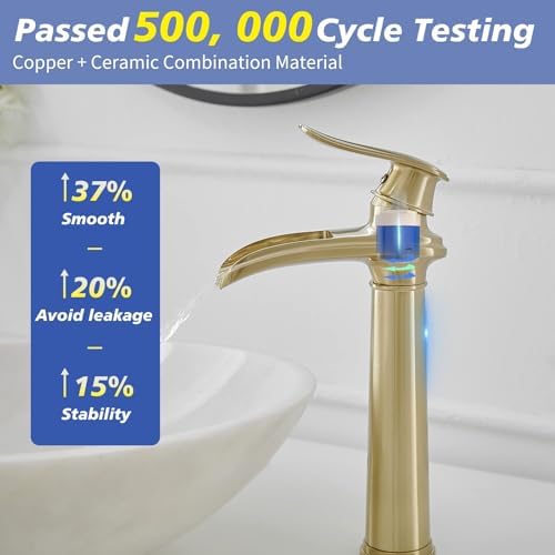 Greenspring Brushed Gold Vessel Sink Faucet