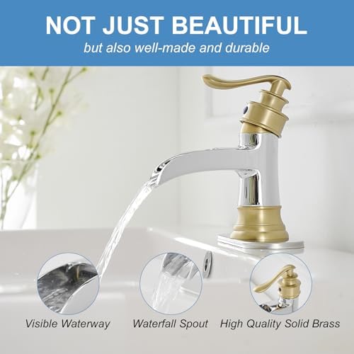Homevacious Modern Gold Chrome Bathroom Faucet