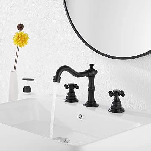 GGStudy Black 2-Handle 3-Hole Bathroom Faucet