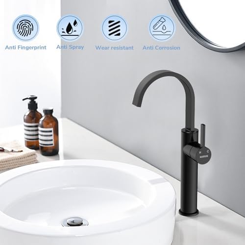 Vessel Sink Faucet Matte Black High-Quality Bathroom Faucet