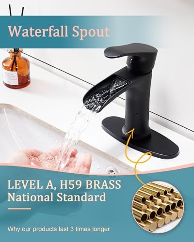 5-Minute InstallationSingle Hole Bathroom Faucet