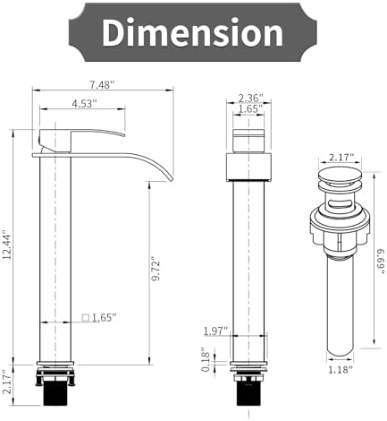 Vessel Sink Faucet with Pop-Up Drain