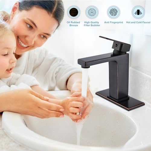 Midanya Single Handle Oil-Rubbed Bronze Bathroom Faucet with 118 GPM Flow