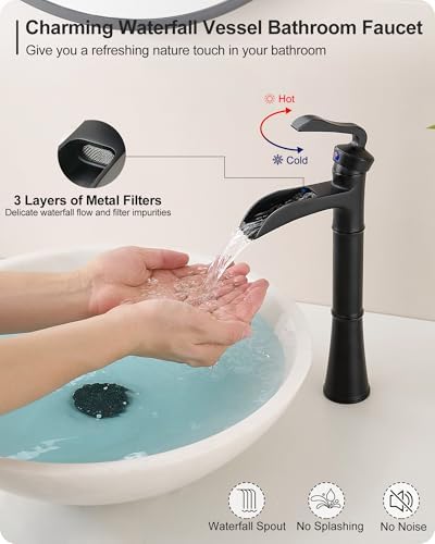Stylish Tall Vessel Sink Faucet with Bamboo-Insensitive Flow