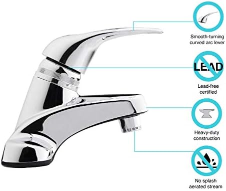 Branded Fountain Dura Faucet RV-Friendly Chrome Single Lever Bathroom Faucet