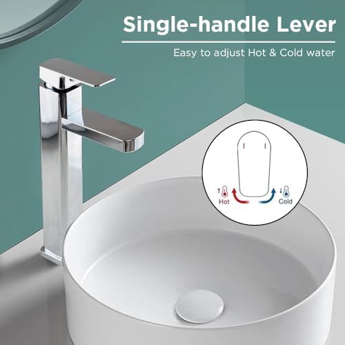 LEADAHEAD 24Inch Chrome Bathroom Sink Faucet with Touch Technology 24Month Warranty