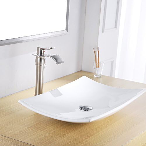 Elegant Vessel Sink Faucet withBrushed Nickel Design