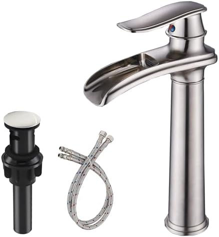 Luxury Brushed Nickel Faucet with Waterfall Effect
