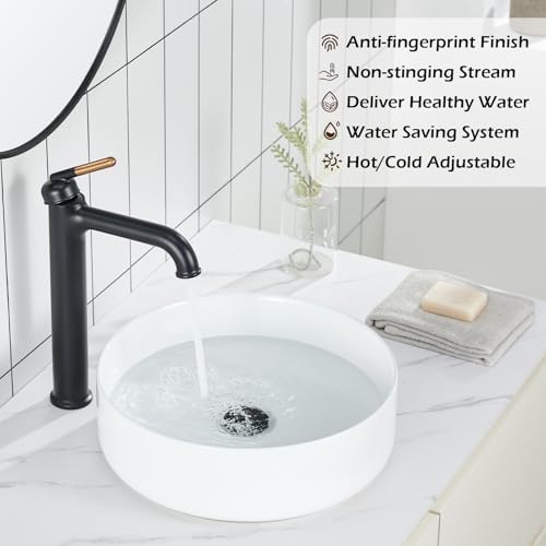 Stylish Black Vessel Sink Faucet Durable Water-Saving