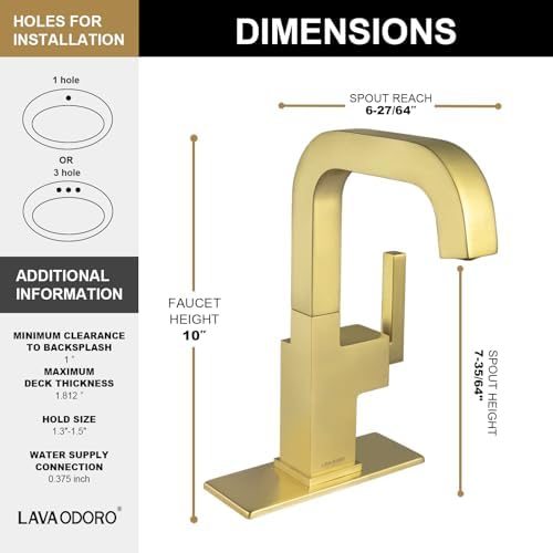 Lava Odoro Brushed Gold Bathroom Faucet