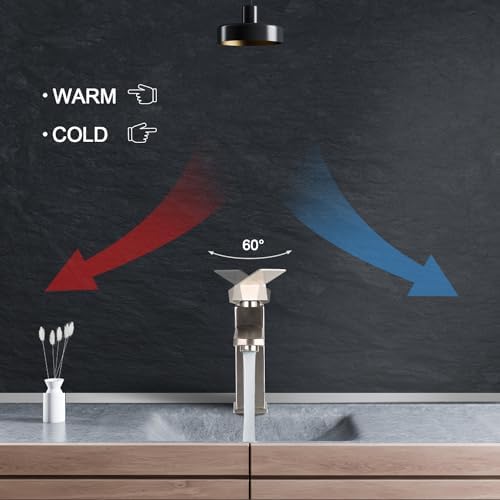 SkyGenius Single Handle Bathroom Faucet Brushed Nickel Maintenance-Free Rust-Resistant